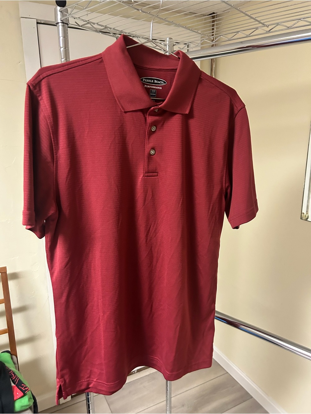 Pebble Beach Men's Burgundy Performance Polo